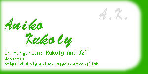 aniko kukoly business card